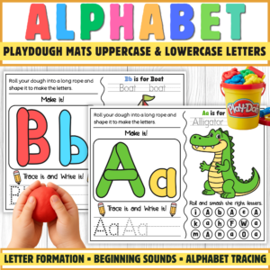 Alphabet Playdough Mats, Beginning Sounds Alphabet Tracing | Fine Motor Activity