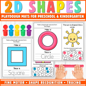 2D Shapes Playdough Mats | Fine Motor, Shape Recognition, & Tracing Activities